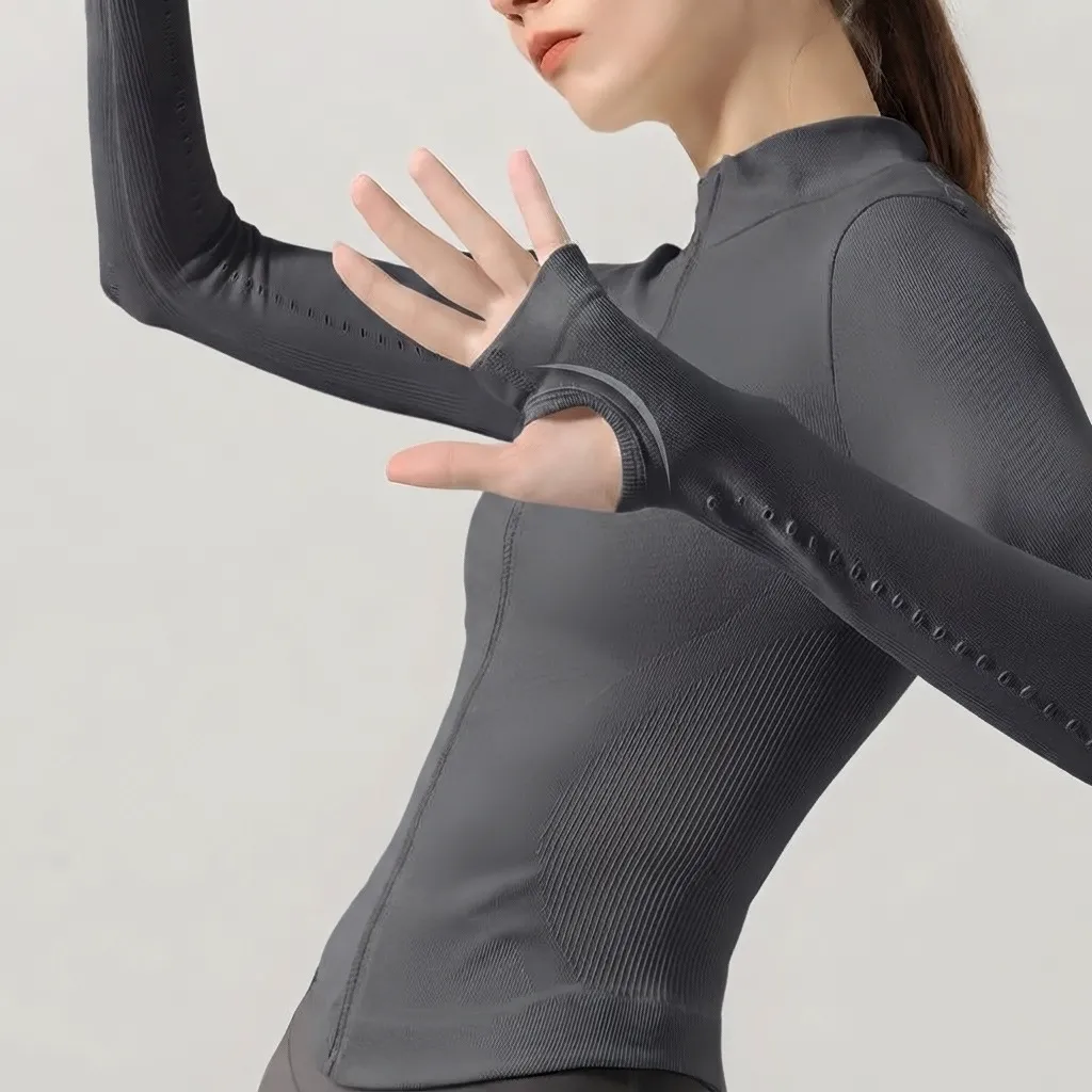 Seamless Long Sleeve Zip-Up Sports Jacket