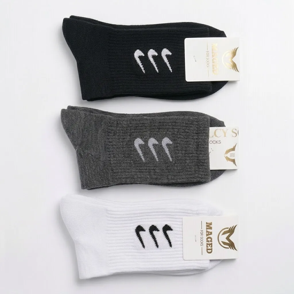 3Pair Sports    Socks Set (Gray.black.white)